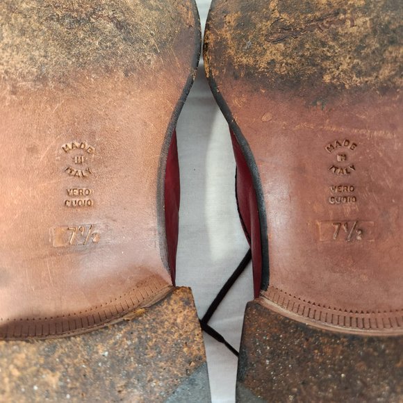 SANTONI Vintage Retro Oxfords Red Shoes Size U.K. 7.5 / U.S. 9.5 Made ITALY! - Picture 11 of 16